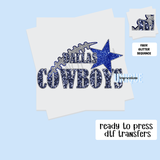 COWBOYS FAUX GLITTER SEQUINCE